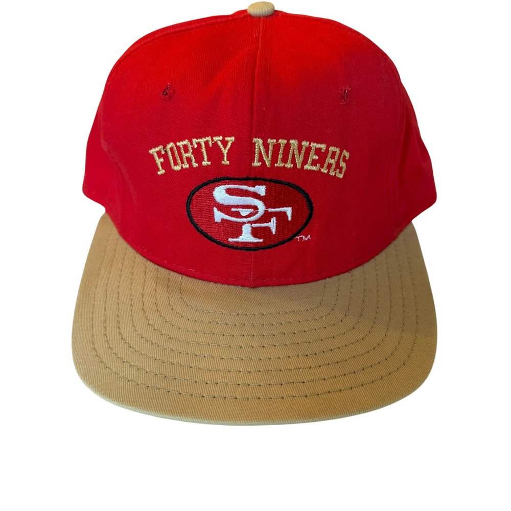 Vintage 90s San Francisco 49ers Hat AJD Snapback Red Gold NFL Pro Line